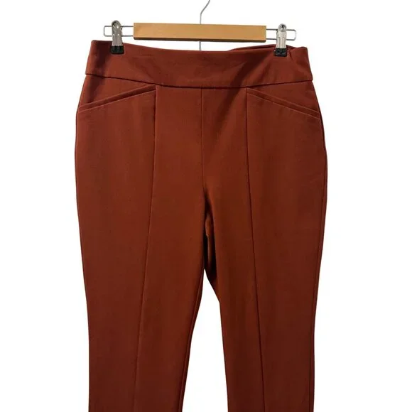 Chicos So Slimming Rust Orange Pants Size M Short High-Waisted Design Pants - Picture 6 of 12
